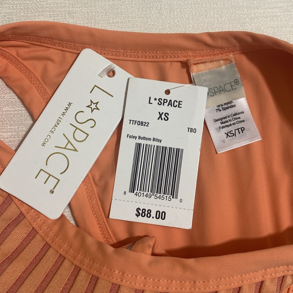 L*SPACE FOLEY BOTTOM BITSY Ribbed Bikini Bottom Women's Size XS - Picture 3 of 5